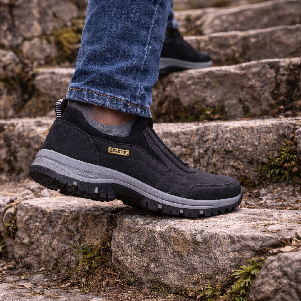 🎁 Zapatillas de senderismo ortopédicas de moda — Ante cosido a mano 👟 Impermeables y antideslizantes ✅ Soporte para el arco del pie — Caminar cómodamente.(副本)(副本)