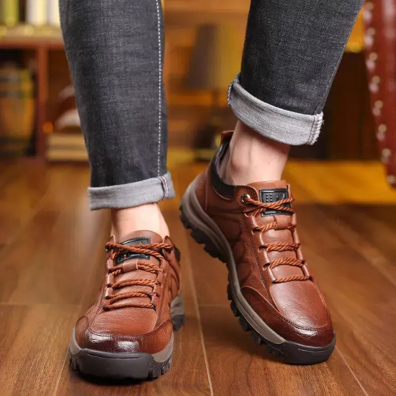 🎁Último día para un 50% de descuento, ¡no te lo pierdas!⏰Hecho de piel de becerro australiana🐂Soporte para el pie: alivia el dolor de pies✅Impermeable y antideslizante, cómodo para caminar.