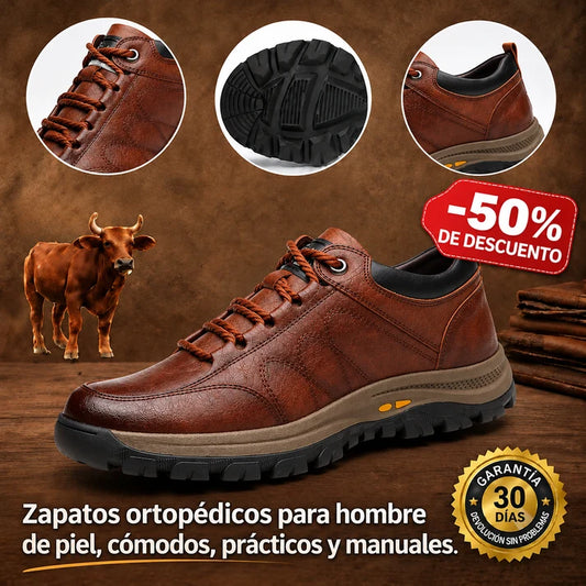 🎁Último día para un 50% de descuento, ¡no te lo pierdas!⏰Hecho de piel de becerro australiana🐂Soporte para el pie: alivia el dolor de pies✅Impermeable y antideslizante, cómodo para caminar.
