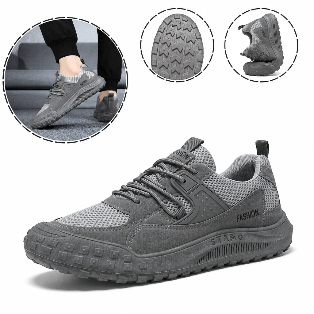 (🔥 50% de descuento - ¡No te lo pierdas!) Zapatos de Exterior FOSTCARD para Hombre | Soporte de Arco Avanzado, Gamuza Antideslizante y Confort Total