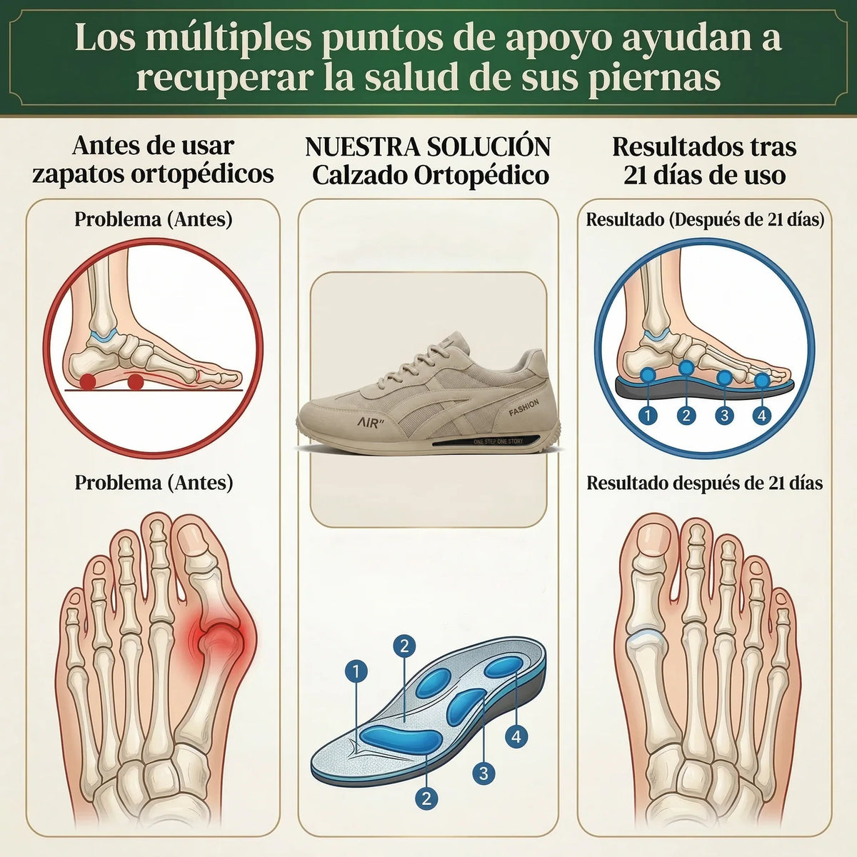 🎉¡Último día! ¡70% de descuento!✅ Zapatos ortopédicos adecuados para personas con problemas en los pies, zapatos de senderismo con soporte que brindan apoyo al arco, alivian el dolor articular y de los pies, son antideslizantes y cómodos.（副本）