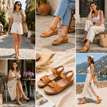 🔥50% de descuento hoy - ¡No te lo pierdas! Sandalias ortopédicas de verano, diseño ergonómico ✅Alivian el dolor, cómodas y transpirables, ajustables con cierre de velcro✅