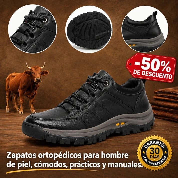 🎁Último día para un 50% de descuento, ¡no te lo pierdas!⏰Hecho de piel de becerro australiana🐂Soporte para el pie: alivia el dolor de pies✅Impermeable y antideslizante, cómodo para caminar.