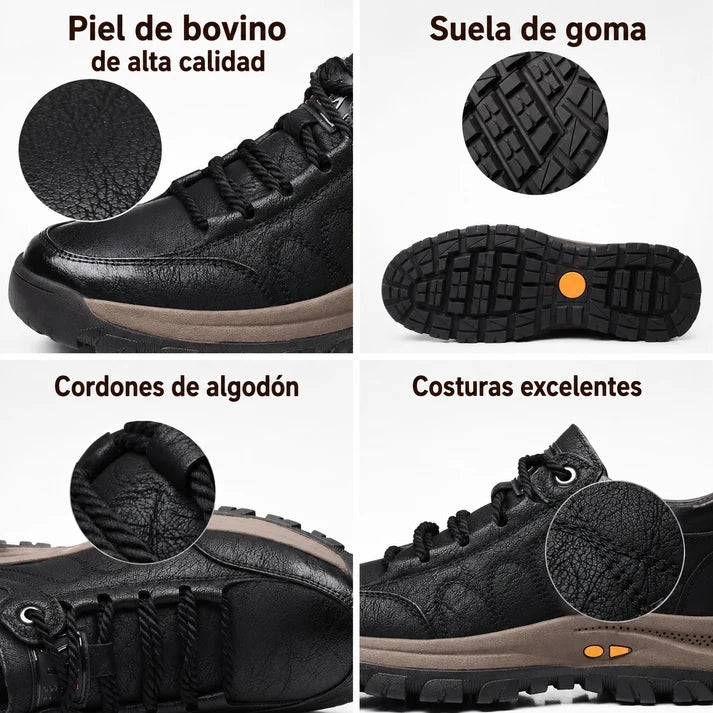 🎁Último día para un 50% de descuento, ¡no te lo pierdas!⏰Hecho de piel de becerro australiana🐂Soporte para el pie: alivia el dolor de pies✅Impermeable y antideslizante, cómodo para caminar.
